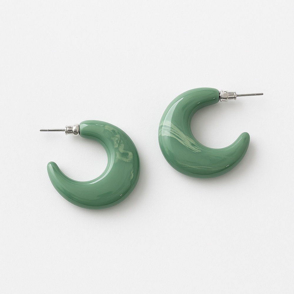 Anthropologie Jade Crescent Earrings